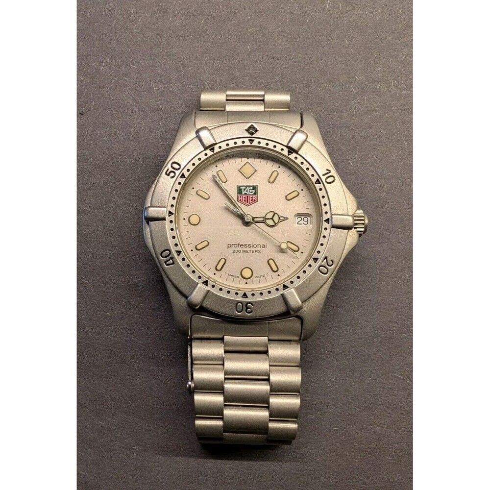 Tag Heuer 2000 Mens Watch WE1111-R Professional Silver Dive Sport 40 mm 6.5 in